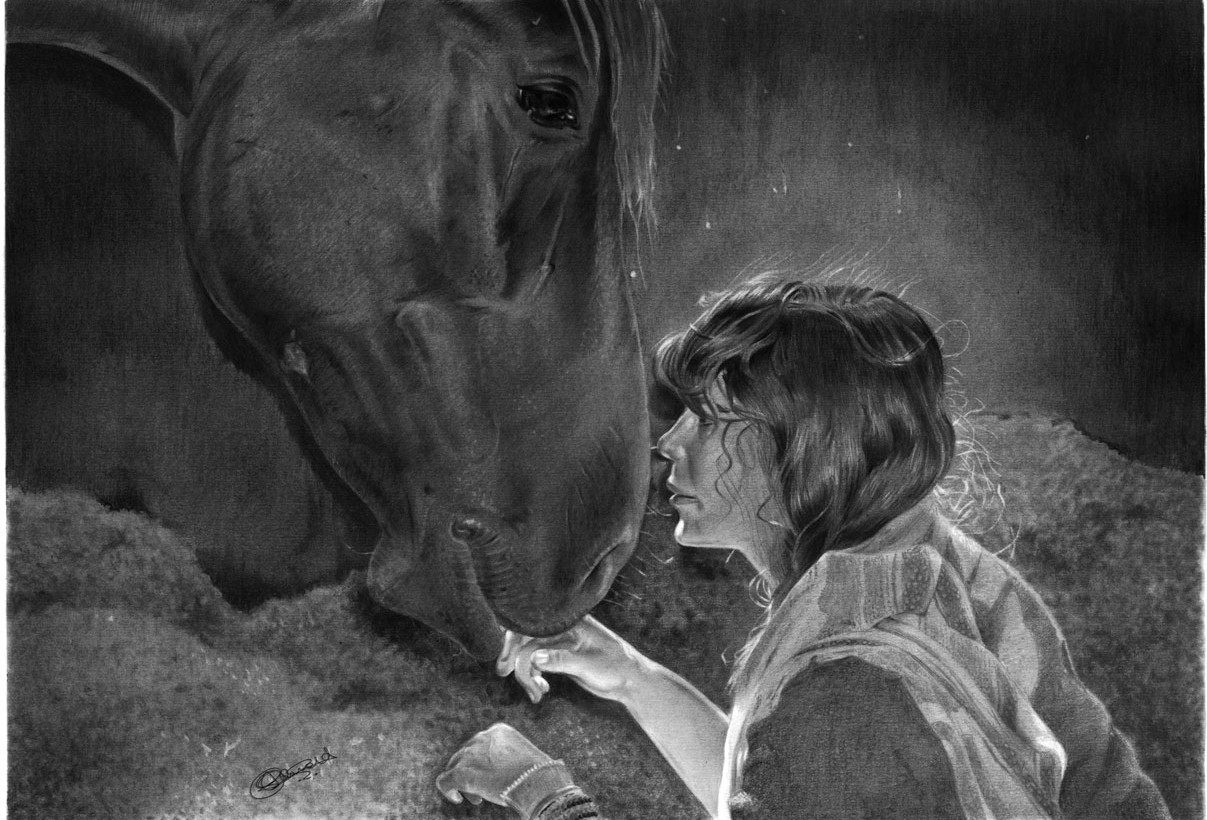 Girl in the stable